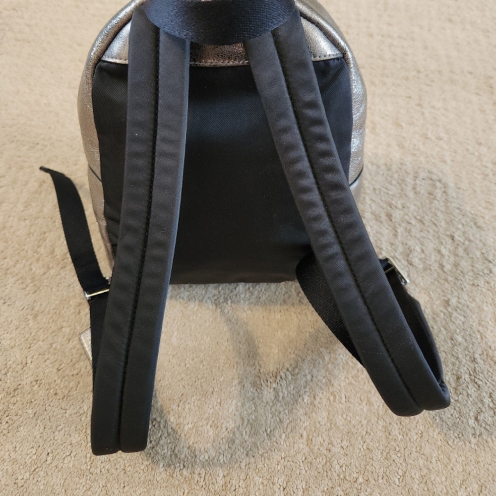 Metallic Silver Coach Mini Backpack - image 3